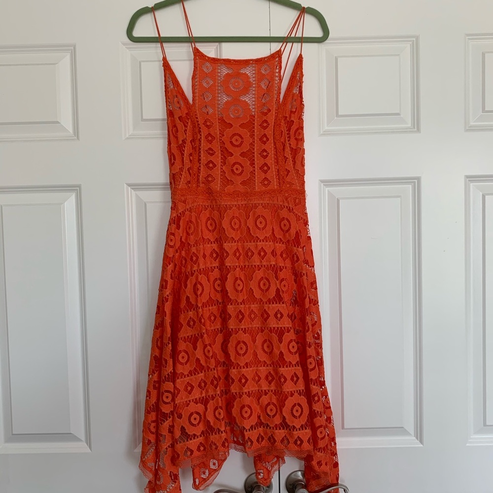 Free People Coral Flowy Dress